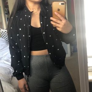 BOGO Black polka dot bomber style jacket